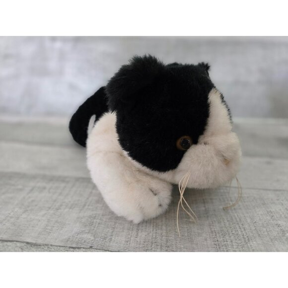 FAO Schwarz Plush Black & White Tuxedo Cat Stuffed Animal Toy - Picture 2 of 8